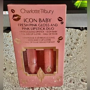 NIB Charlotte Tilbury Icon Baby Fresh Pink Gloss and Lipstick Duo